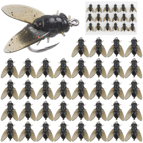 Bionic Fly Fishing Bait Flies Fishing Lures Kit Trout Jigs Swimbaits Dry Flies Fly Fishing Lures Fish Attractant Fly Fishing Hook for Saltwater Freshwater Bass Panfish Lures Set 15mm 36pcs