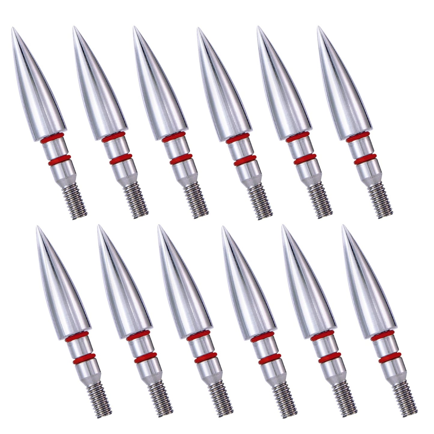 JGSDD 12pcs Archery Field Points 100/125/150/300 Grain Field Points Screw-in Archery Field Broadheads for Recurve Compound Bow Crossbow Archery Target Crossbow Practice Tip (5/16-125grain)