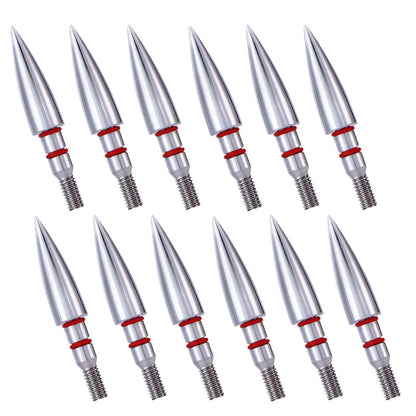 JGSDD 12pcs Archery Field Points 100/125/150/300 Grain Field Points Screw-in Archery Field Broadheads for Recurve Compound Bow Crossbow Archery Target Crossbow Practice Tip (5/16-125grain)