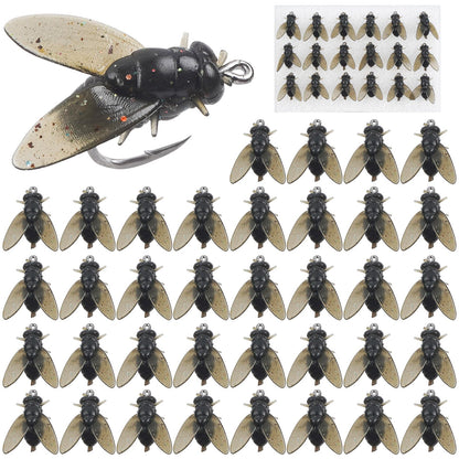 Bionic Fly Fishing Bait Flies Fishing Lures Kit Trout Jigs Swimbaits Dry Flies Fly Fishing Lures Fish Attractant Fly Fishing Hook for Saltwater Freshwater Bass Panfish Lures Set 15mm 36pcs